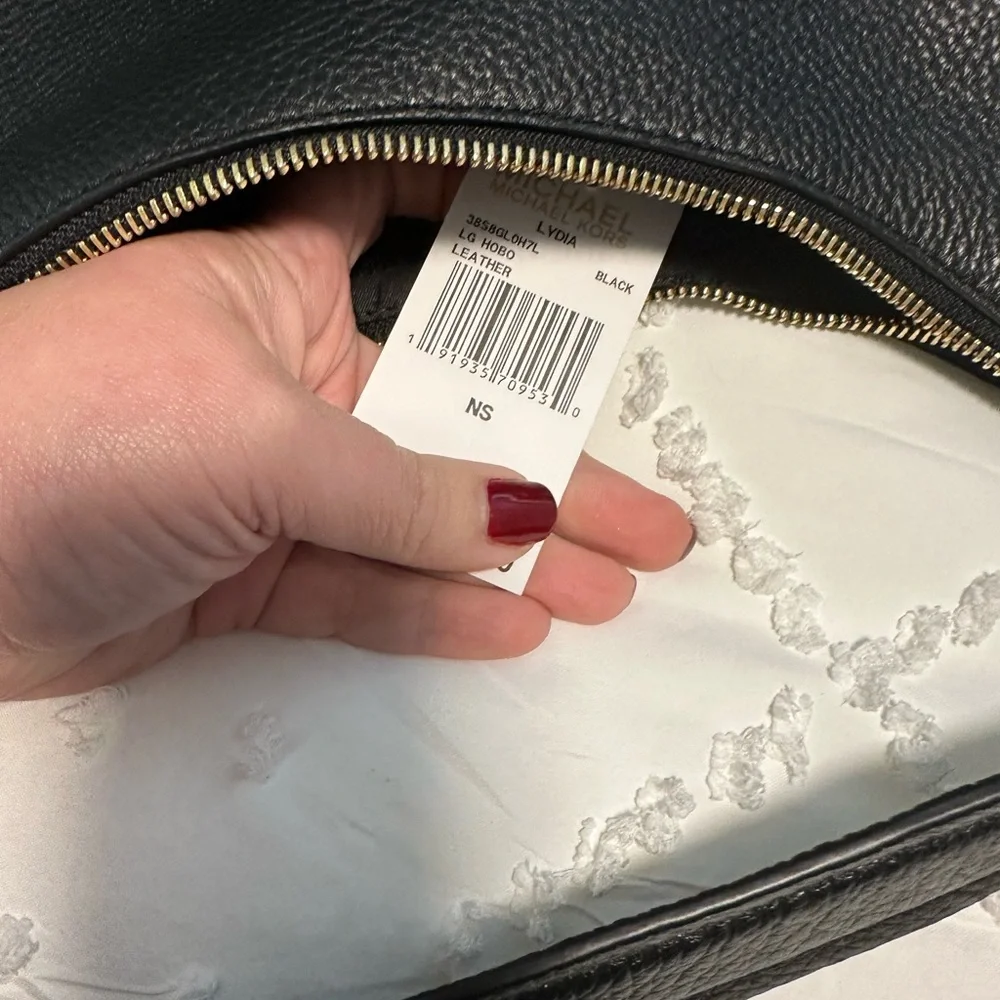 Michael Kors Pebbled Black Hobo Bag - Picture 7 of 7